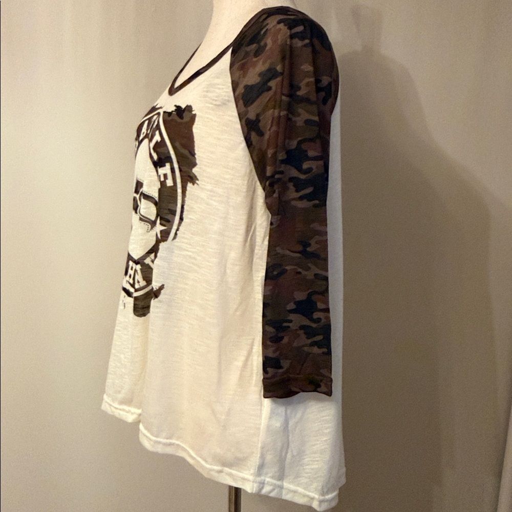 NFL Seattle Seahawks Women’s Large Camo Raglan Top Shirt NWT - Picture 3 of 11